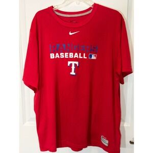 Nike Men Red Texas Rangers Baseball Dri-FIT T-Shirt XL Authentic Collection MLB